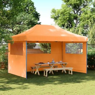 vidaXL Pop-Up Partyzelt, faltbar, Stahl / PE, orange, mit 3 Seitenteilen, 315 x 440 x 292 cm