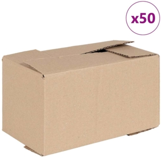 vidaXL Faltbox mit Speicher 50 pcs Natur 24 x 13 x 13 cm Karton 4106565