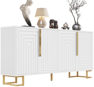 i@home Sideboard, Mit goldene Griffe und Füße, weiß/schwarz