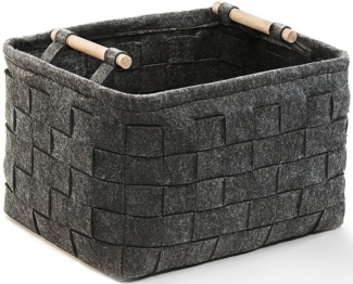 Kobolo Kaminholzkorb Filzkorb Aufbewahrungskorb dunkelgrau 41x33x30cm