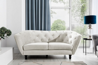 Sofa Designersofa CHARLOTTE 2-Sitzer in Stoff Matt Velvet Beige