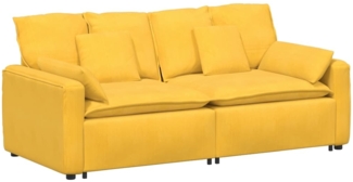 vidaXL Modulares Sofa mit Kissen Hellgelb 3321143