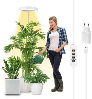 Laybasic Pflanzenlampe 72LEDs Pflanzenlampe Vollspektrum,Garten Zimmergewächshaus Growlight, 35–155 cm höhenverstellbar,Dimmbare Helligkeit,3/9/12H Timer