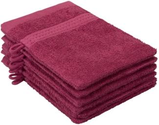 my home Waschhandschuh Juna, 6 Waschhandschuhe 16x21, 100% Baumwolle, Set und als Serie, (6-St), Handtuch-Set, mit Bordüre, Handtücher in Uni-Farben, weich