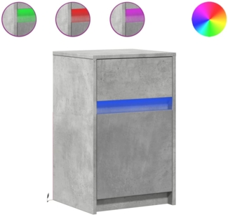 vidaXL Nachttische mit LED-Leuchten 2 Stk. Betongrau Holzwerkstoff 852005