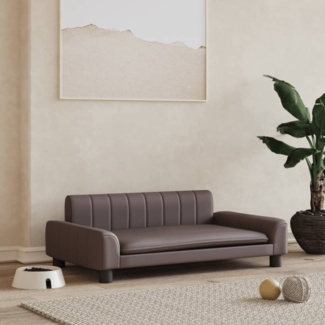 vidaXL Hundebett Braun 90x53x30 cm Kunstleder 171854
