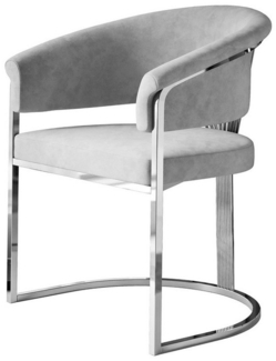 Lookway Polsterstuhl MOUNIR SILVER mit einem silberfarbenen, verchromten Gestell