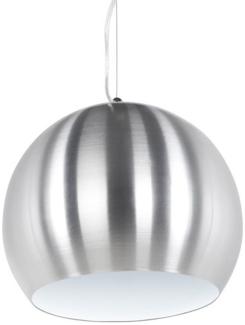 Casa Padrino Designer Pendelleuchte Silber - Runde Aluminium Hängeleuchte