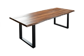 Esstisch Baumkante massiv Akazie nussbaum 200 x 100 schwarz LIAM 68917764