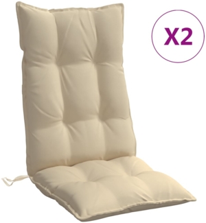 vidaXL Hochlehner-Auflagen 2 Stk. Beige Oxford-Gewebe 377611