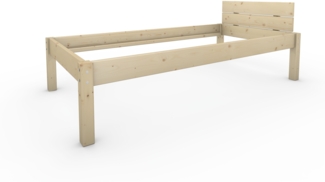 Pfostenbett Massivholzbett (Fichte) "Daybett" 100 x 210 cm 48 cm Holzbett 300kg