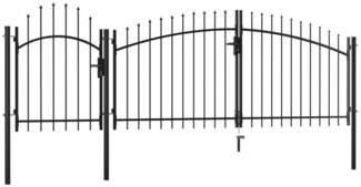 vidaXL Gartentor Stahl 1,5x4 m Schwarz 144362