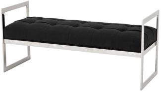 Casa Padrino Luxus Sitzbank Schwarz 129 x 50 x H. 58 cm - Luxus Kollektion