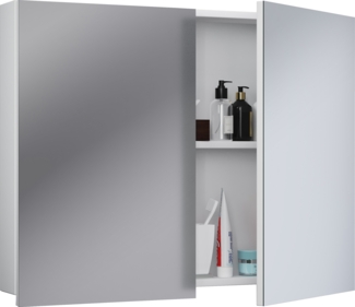 VCM Badmöbel Spiegelschrank Badinos 914457 Weiß H. 59 x B. 60 x T. 12 cm
