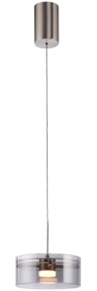 LED-Pendelleuchte MONDO Karena 20 cm, Glas, Metall, Silber, 20 x 180 x 20 cm