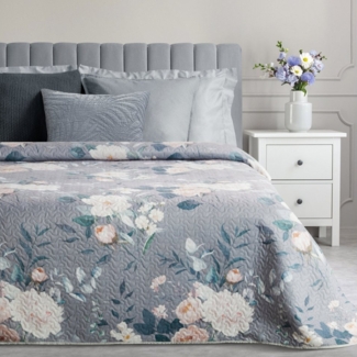 Design91 Bettüberwurf Patchworkdecke Blumenmuster, Blumen Muster Gesteppt Allzweckdecke Überwurf Bunte Decke