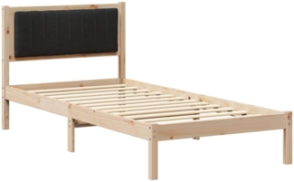 vidaXL Bettgestell mit gepolstertem Kopfteil Schwarz 90x190 cm 878296
