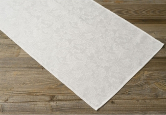 matches21 HOME & HOBBY Tischdecke Tischläufer MILA Damast Motiv weiß, Leinen & Baumwolle, in 47x100 cm (1-tlg), Pflegeleicht waschbar bis 30° Grad