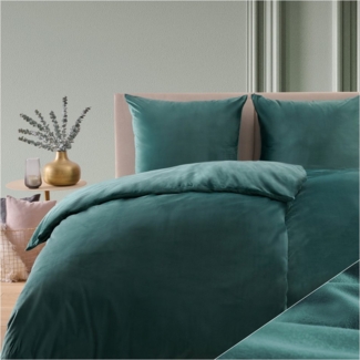 Blumtal Bettwäsche Cashmere-Touch Plüsch, warme Winterbettwäsche + Kopfkissenbezug