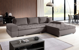 AX LIVING Couch Sofa L Form Sivaso Braun 310 cm mit Schlaffunktion