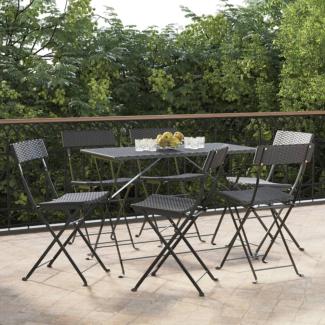 vidaXL Bistrostühle 6 Stk. Klappbar Schwarz Poly Rattan und Stahl 3152113