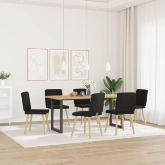 vidaXL Esszimmerstühle 6 Stk. Schwarz Stoff 3315546