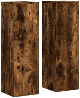 vidaXL Pflanzenständer 2 Stk. Räuchereiche 25 x 25 x 80 cm Holzwerkstoff 852946