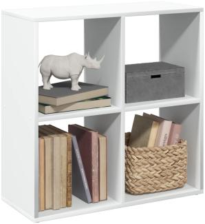 vidaXL Raumteiler-Bücherregal Weiß 69,5x29x69,5 cm Holzwerkstoff 858003