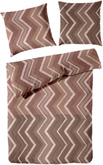 Primera Mako-Satin Bettwäsche 135x200 Zickzack rost braun beige 243238-028