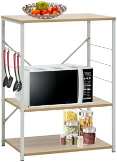 vidaXL Mikrowellenregal Weiß Eiche 60×39,6×79,5 cm Holzwerkstoff 288237