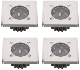 Home4Living LED Solarleuchte Bodeneinbaustrahler Sets eckig Solarleuchten Außenleuchte, Dämmerungssensor, inkl. LED, Solarbetrieb, Dämmerungssensor, trittfest