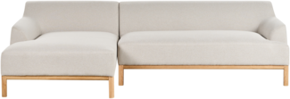beliani 'SOSJO' Ecksofa, Stoff helles beige, Linksseitig, 251 x 132 x 74 cm