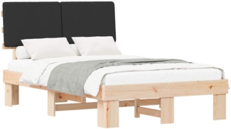 vidaXL Bettgestell mit gepolstertem Kopfteil Schwarz 120x200 cm 877351