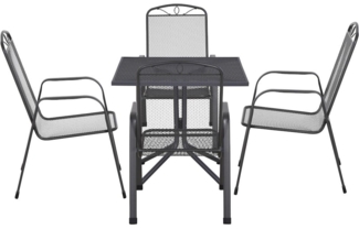 SIENA GARDEN Elda Set 5-teilig Stapelsessel + Tisch 80 4 x Stapelsessel + 1 x Tisch 80 x 80 cm