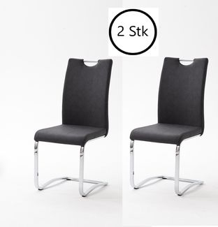 Freischwinger >TIRANA< 2er-Set in anthrazit - 43x100x57cm (BxHxT)