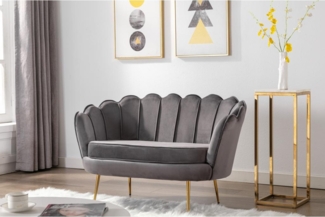 Vente-unique - Muschelsofa 2-Sitzer - Samt - Anthrazit - DANDELION von Pascal Morabito