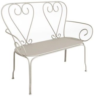 Vente-unique - Gartenbank - Metall in Eisenoptik - Beige - GUERMANTES von MYLIA