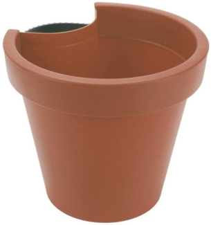 Spetebo Blumentopf Kunststoff Blumentopf für Regenrohr - terracotta (Stück, 1 St, Pflanztopf), Pflanztopf mit Befestigungsgurt für Fallrohr