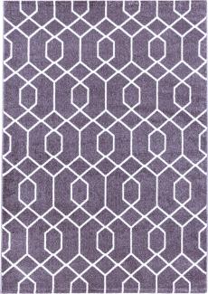 Kurzflor Teppich Elisa Läufer - 80x250 cm - Violett
