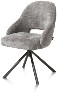 2er Set NIKOLAS Esszimmerstuhl grau Stoff Enzo 55cm x 87cm x 64cm