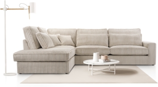 AX LIVING Sofa creme Celleri Mini kleine Eckcouch modernes Design 280L