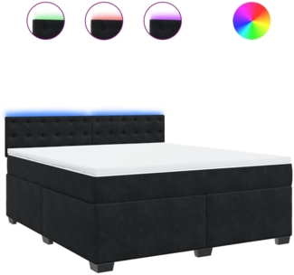 vidaXL Boxspringbett mit Matratze Schwarz 180x200 cm Samt 3288692