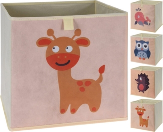 Koopman Spielzeugtruhe Faltbox Spielzeugbox Schrank Organizer (4 St), 4 Stk, 4 Motive, Tiermotive, 32x32x30cm, Stoff