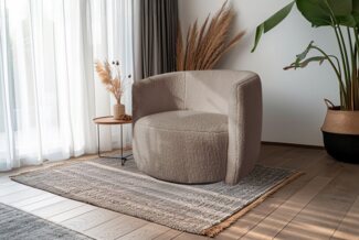 Kayoom Drehsessel Sessel Aveiro 125, TOPSELLER!, Teddy-Sessel, bohem, scandy (1-St, Sessel, Drehsessel, Teddy-Sessel, OTTOs Choice), kuscheliger Teddy-Stoff, gemütlich gepolstert, minimalistisch