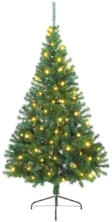 vidaXL Künstlicher vorbeleuchteter Weihnachtsbaum Grün 210 cm PVC 3397020