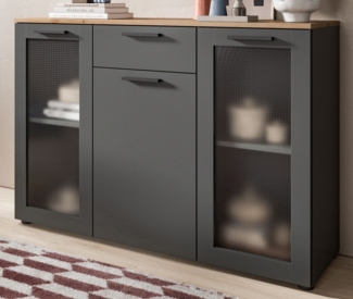 Sideboard Vitus in grau und Eiche 120x84 cm