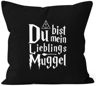 MoonWorks Dekokissen Kissen-Bezug Du bist mein Lieblings-Muggel Valentinstag Geschenk Liebe Spruch Kissen-Hülle Deko-Kissen Baumwolle MoonWorks®