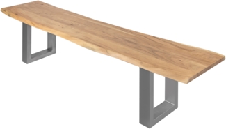 Sitzbank Baumkante 200 cm natur massiv Akazie silber 62088245