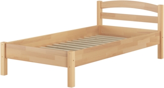 Überlanges Massivholzbett Buche natur 90x220 Holzbett Zubehör wählbar V-60.73-09-220Rollrost inkl.