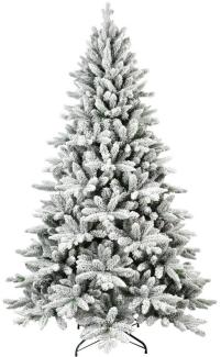 HYIEAR Künstlicher Weihnachtsbaum Weihnachtsbaum mit Schnee 152/182/213 cm, PE/PVC-Mischung, Schneebedeckter Weihnachtsbaum, Scharnier-Konstruktion, Metallständer, Einfache Montage, Ohne Geruch